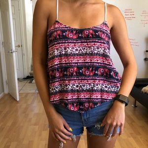 Elephant pattern tank top in good condition (S)